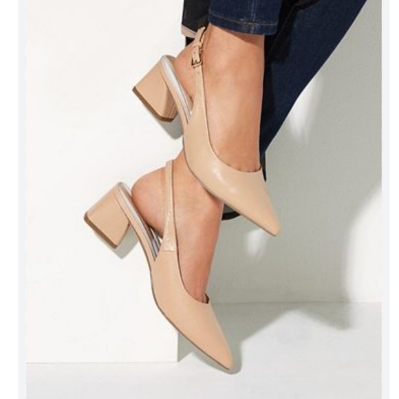 Franco Sarto Shoes - Franco Sarto Racer Slingback Pumps Beige Leather Size 8 US